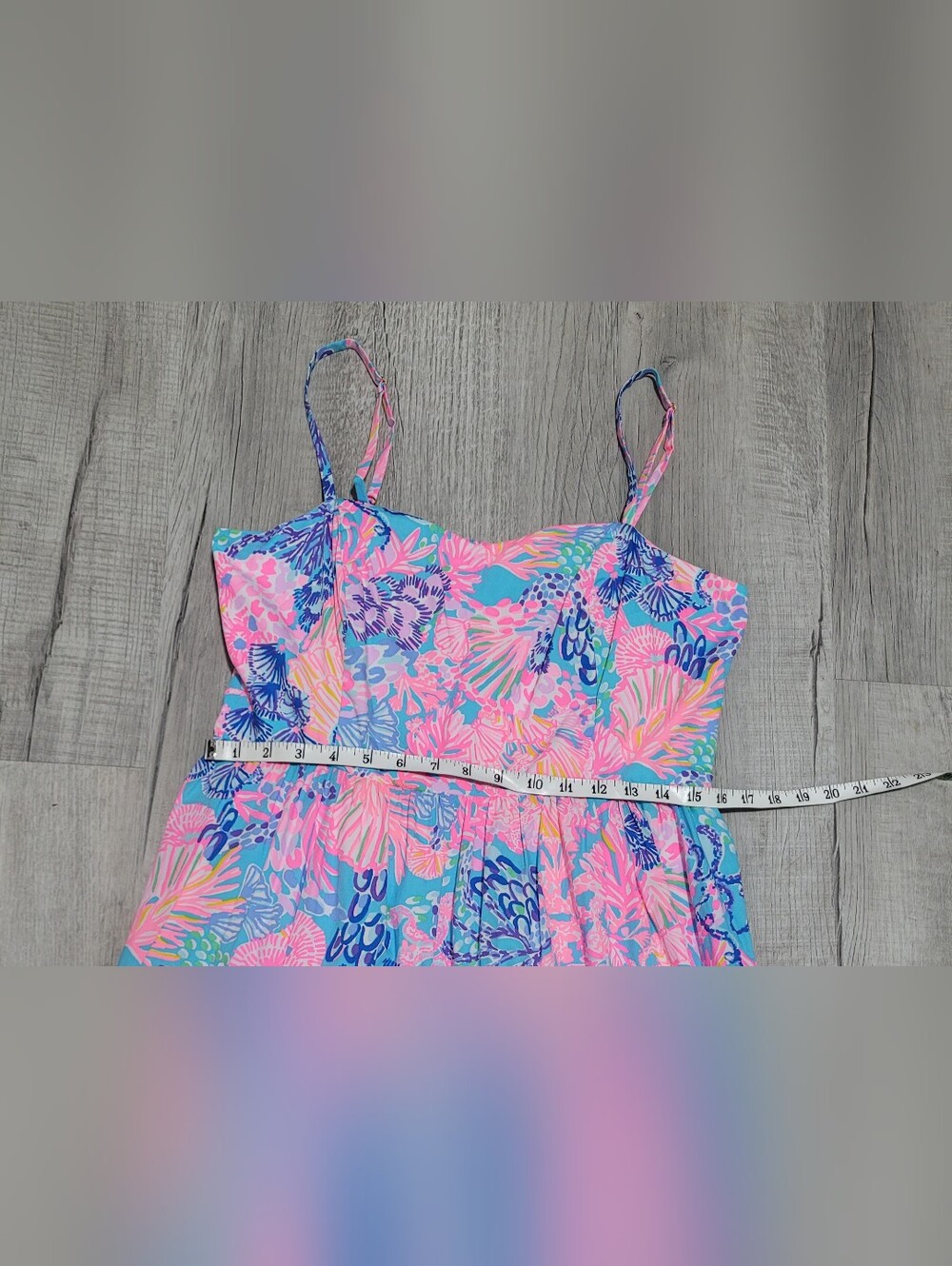 Lilly Pulitzer Edith Maxi Dress Splendor in the Sand Pink Blue Size 8 EUC - Picture 15 of 15